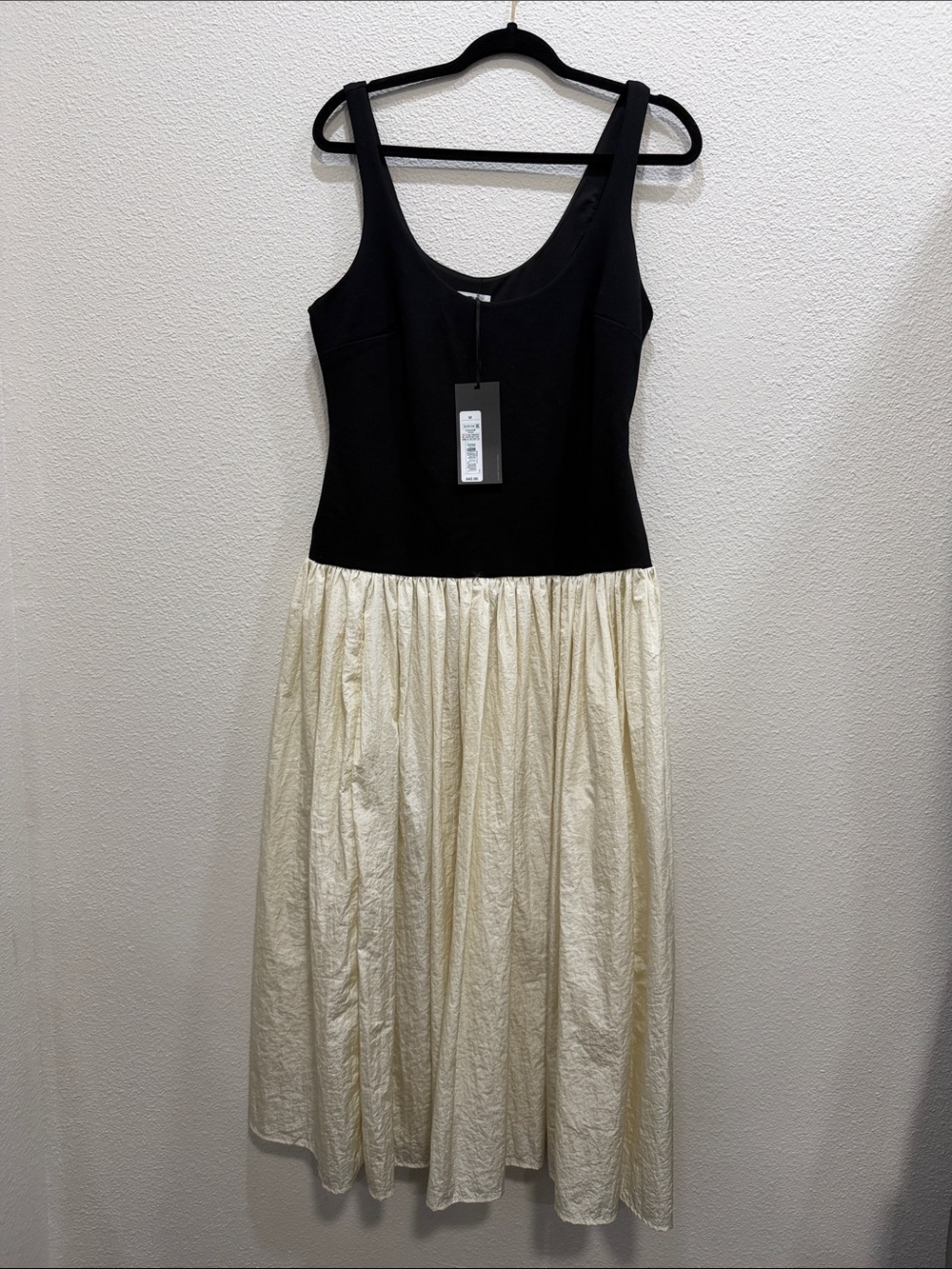 Future Collective Two-Tone Black and Cream Midi Dress size medium